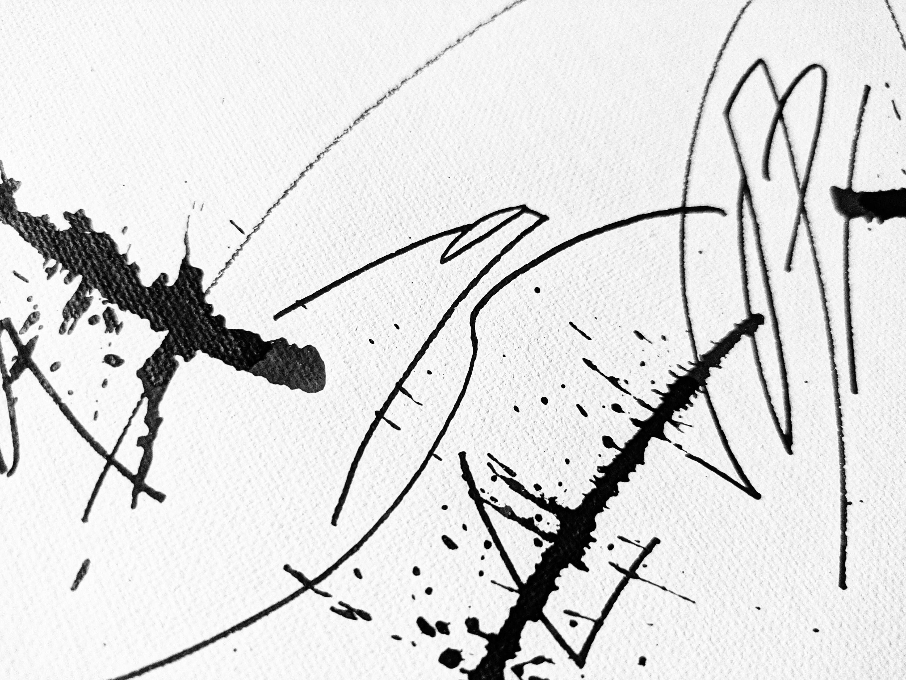 Abstract Black and White Wall Art 9x12"— Cat-astrophe
