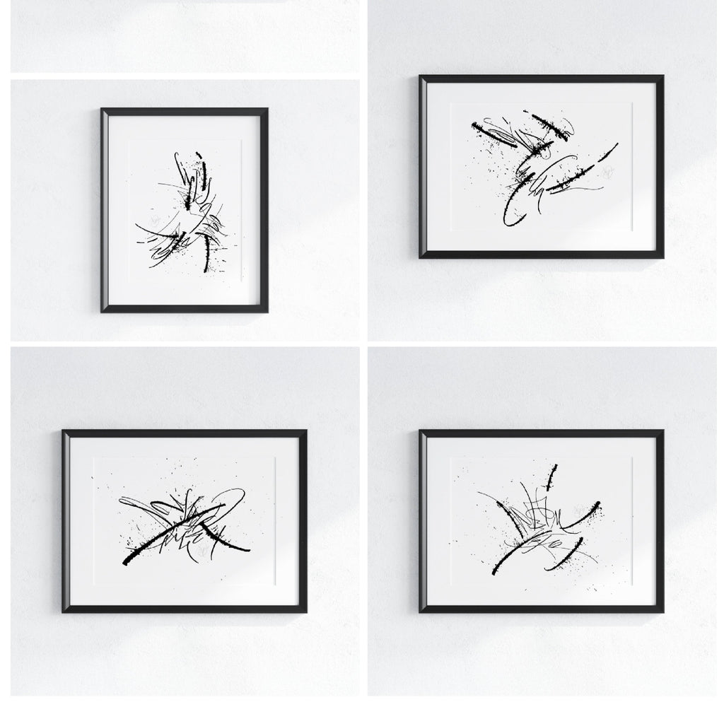 Abstract Black and White Wall Art Prints — No time for fancy