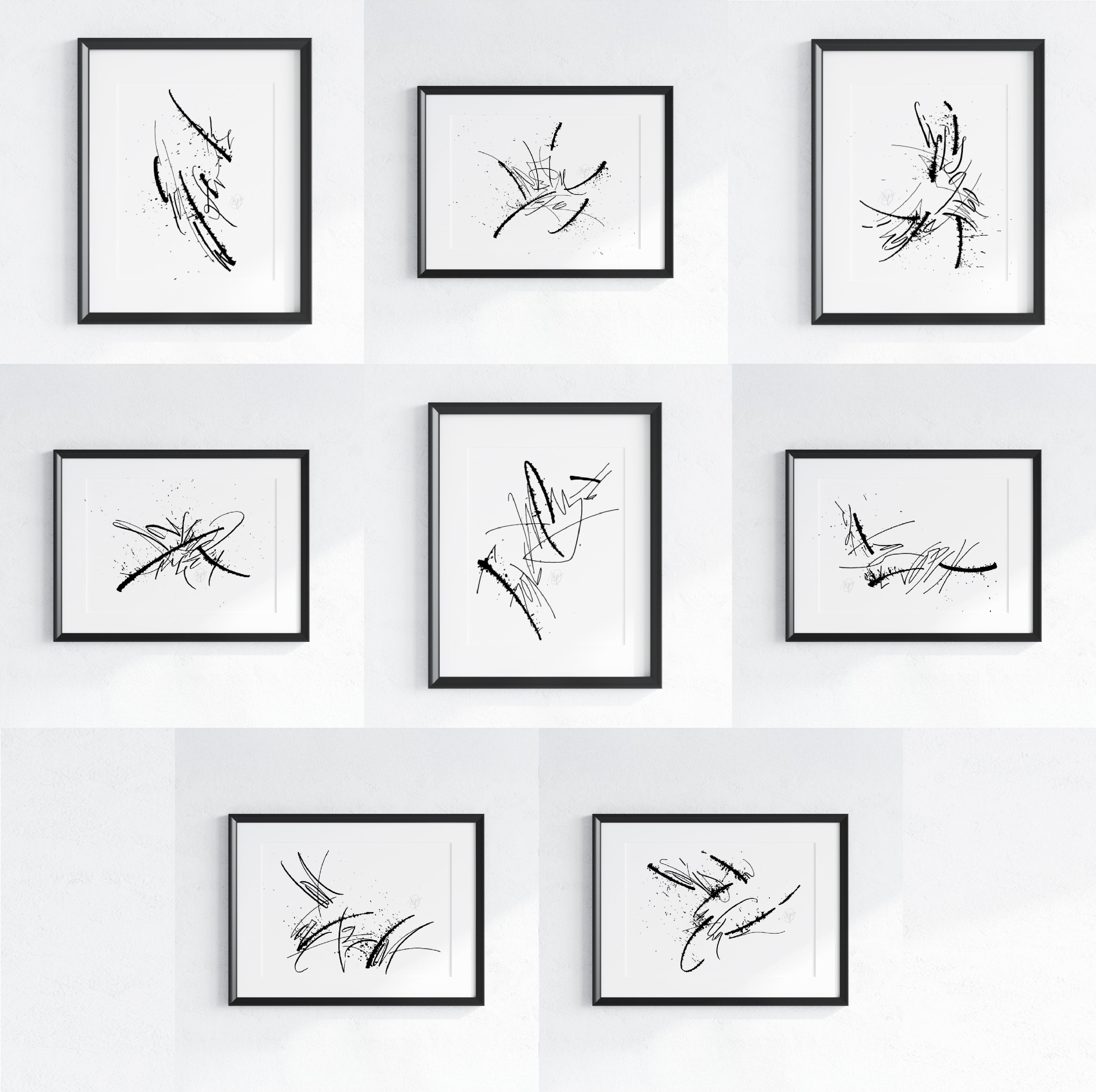 Abstract Black and White Wall Art Prints — No time for fancy