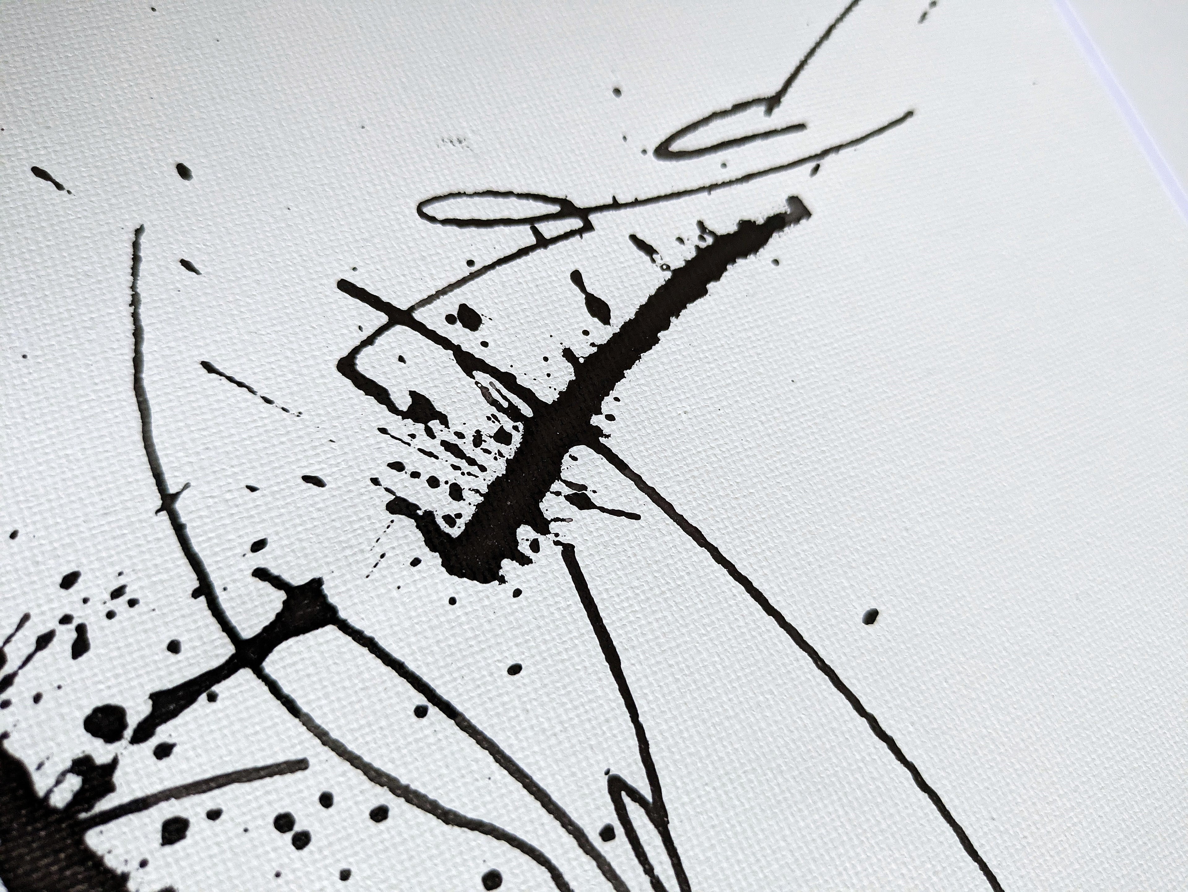 Abstract Black and White Wall Art 9x12"— Cat-astrophe