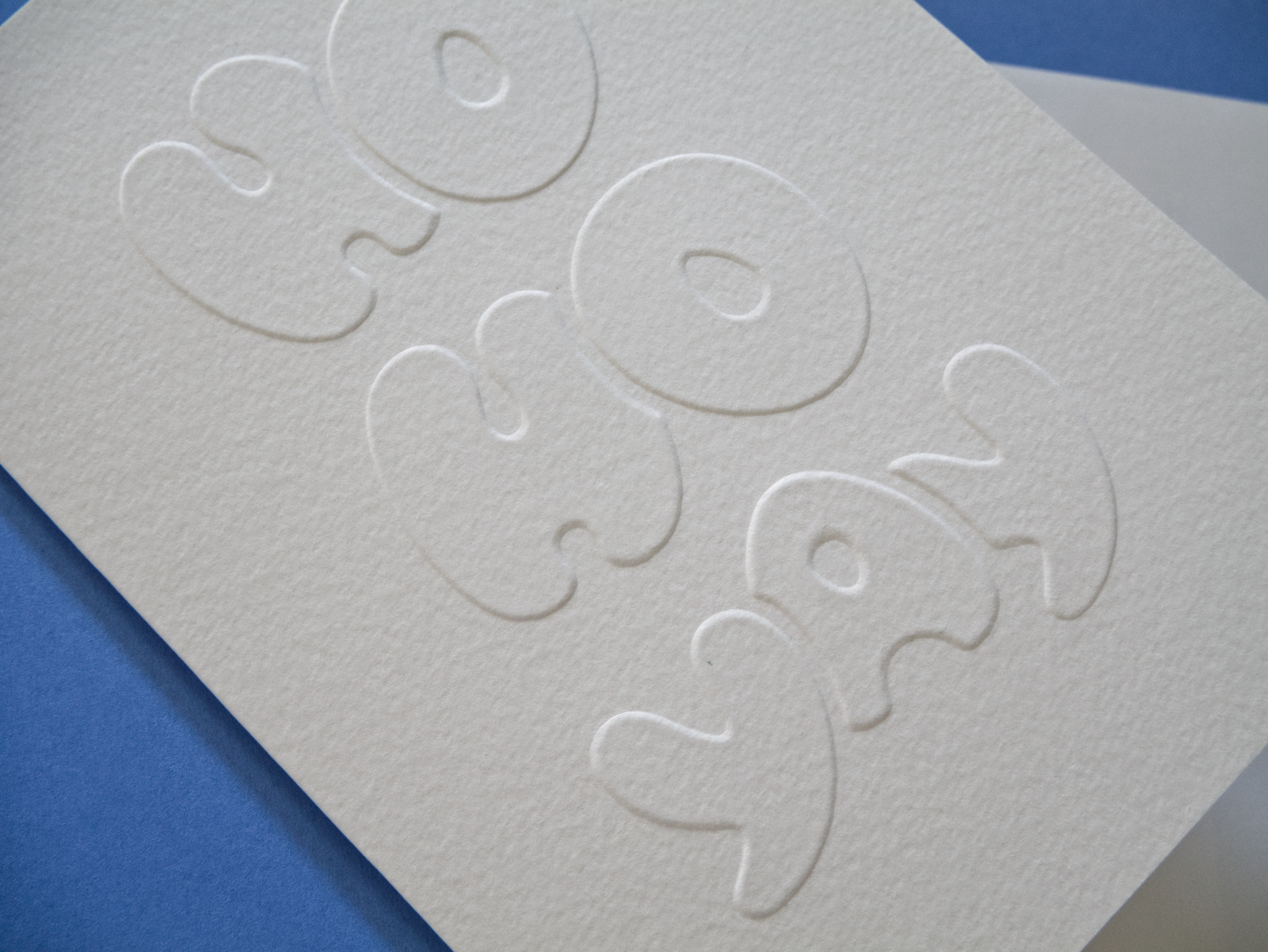 Embossed Lettering Greeting card 5x7". Handmade