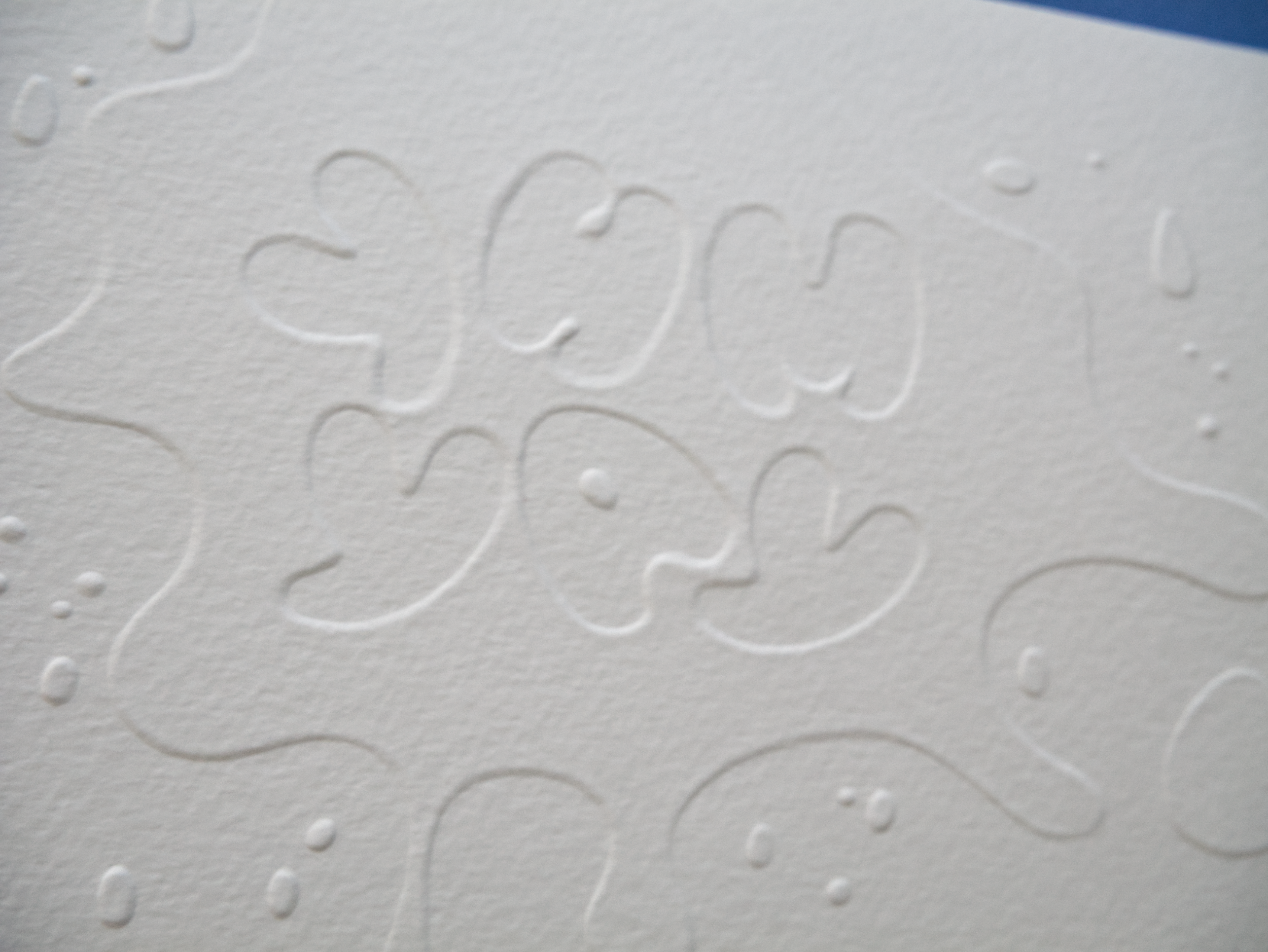 Embossed Lettering Greeting card 5x7". Handmade