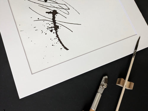 Abstract Black and White Wall Art 9x12"— Cat-astrophe