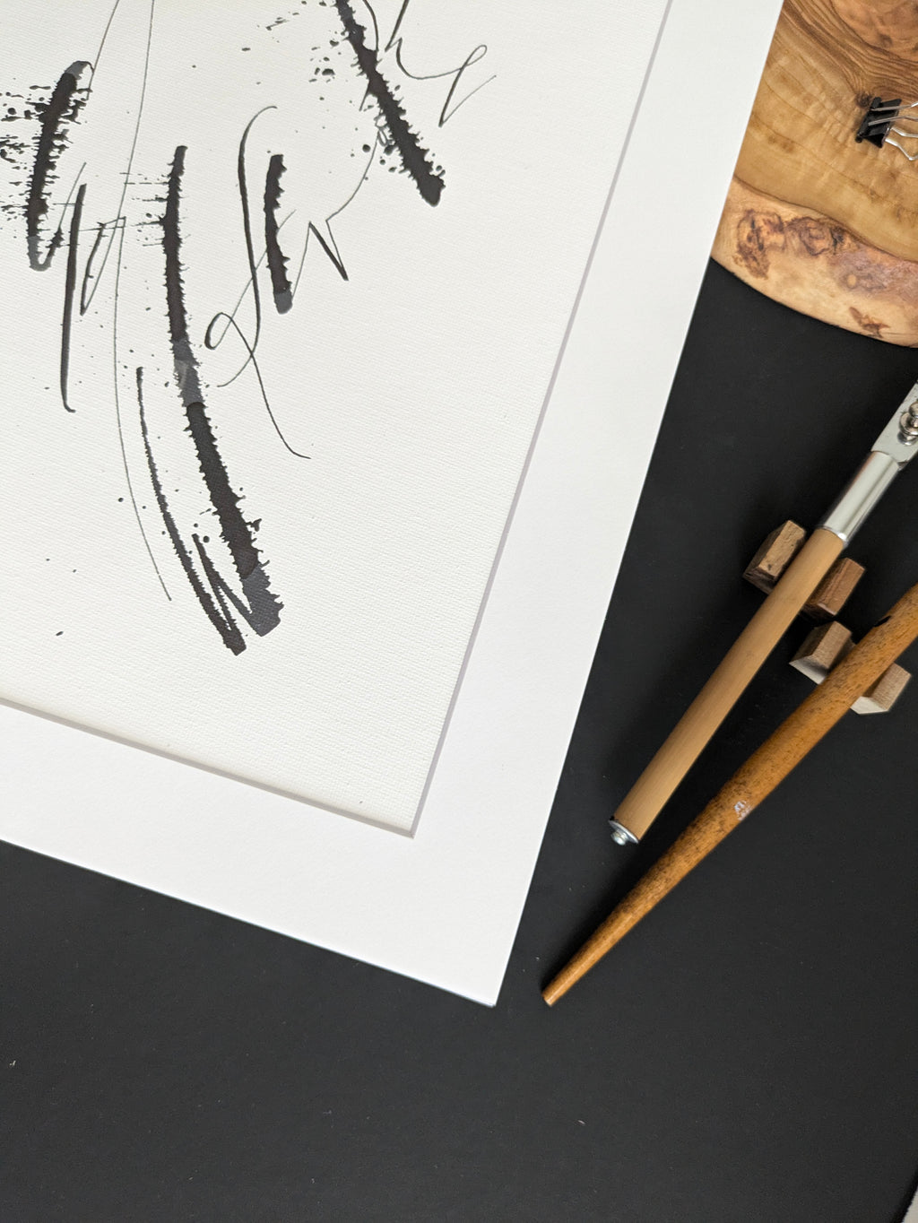 Abstract Black and White Wall Art 9x12"— Claw-astrophe