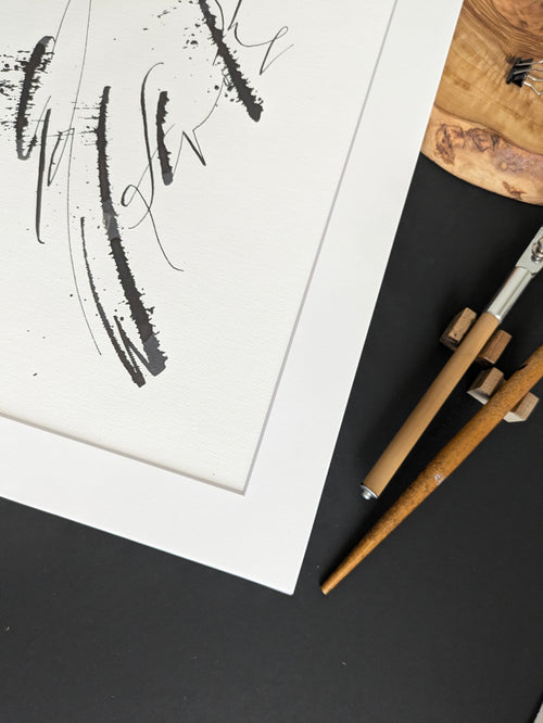Abstract Black and White Wall Art 9x12"— Claw-astrophe