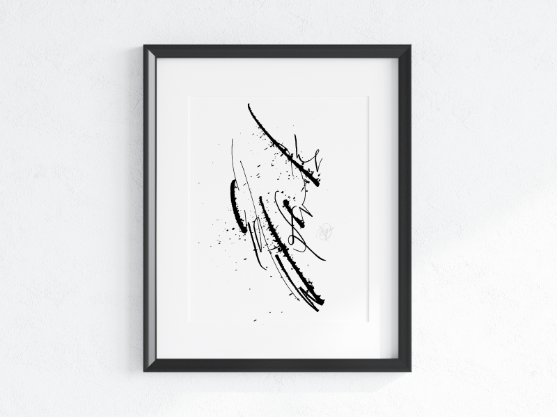 Abstract Black and White Wall Art Prints — No time for fancy