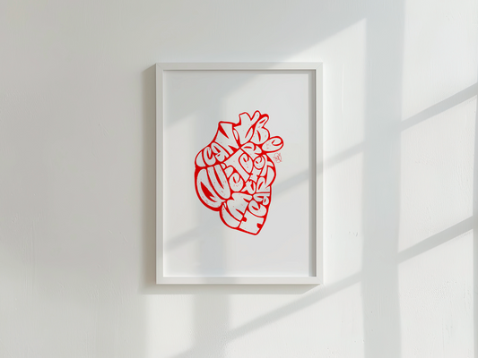 I can't be quieter, I'm the heart. Artprint