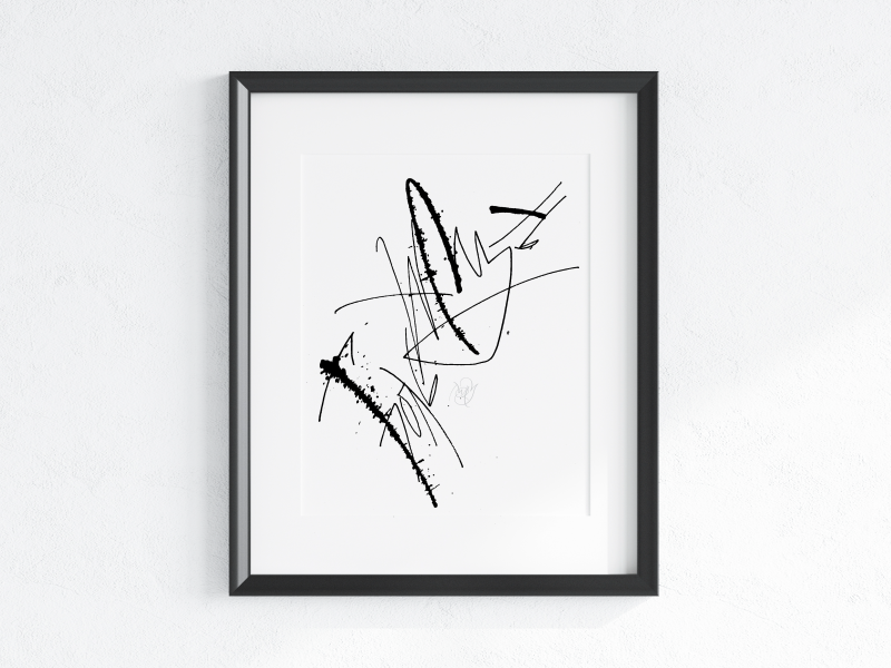 Abstract Black and White Wall Art Prints — No time for fancy