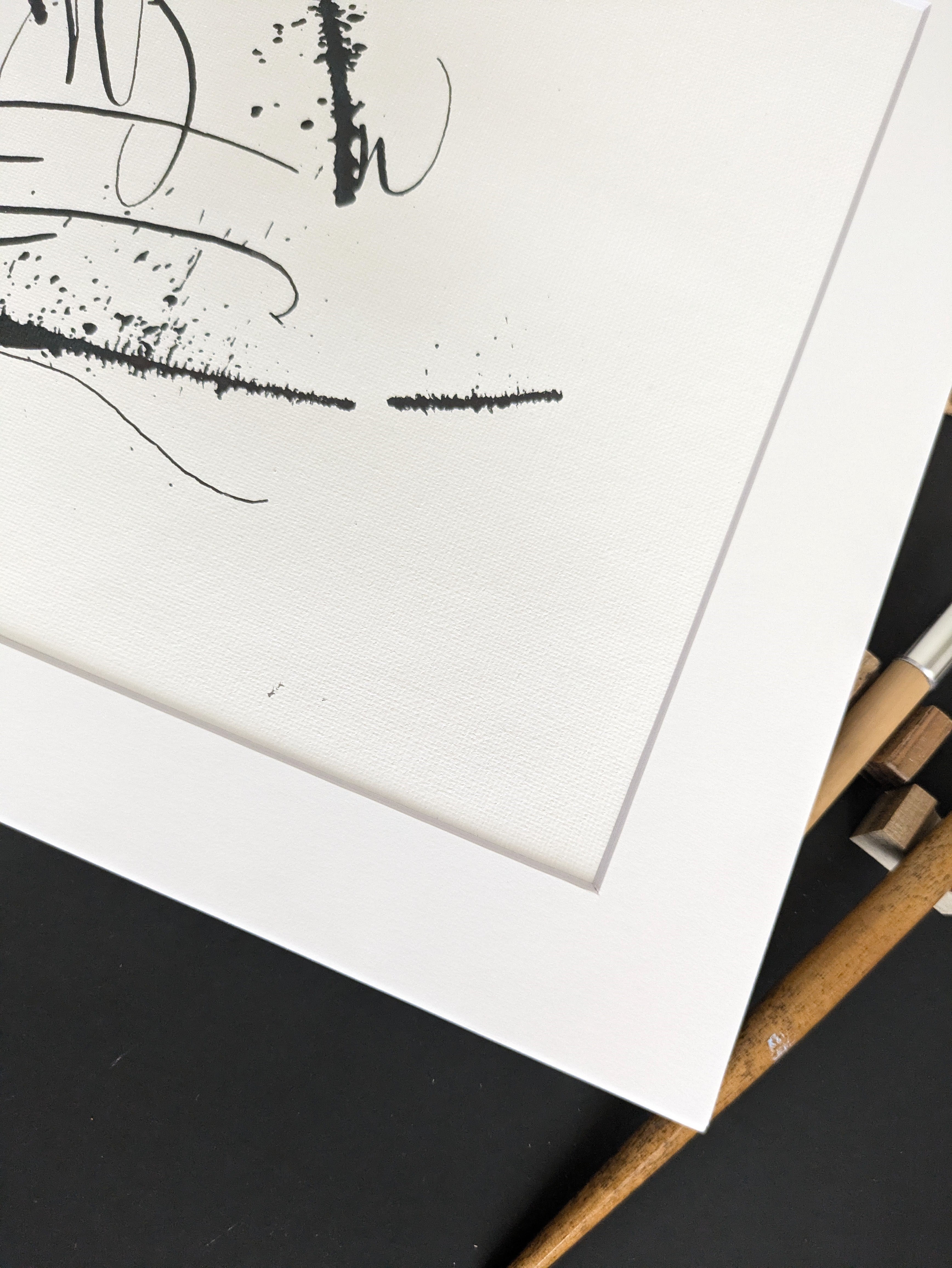 Abstract Black and White Wall Art 9x12"— Love is in the chair