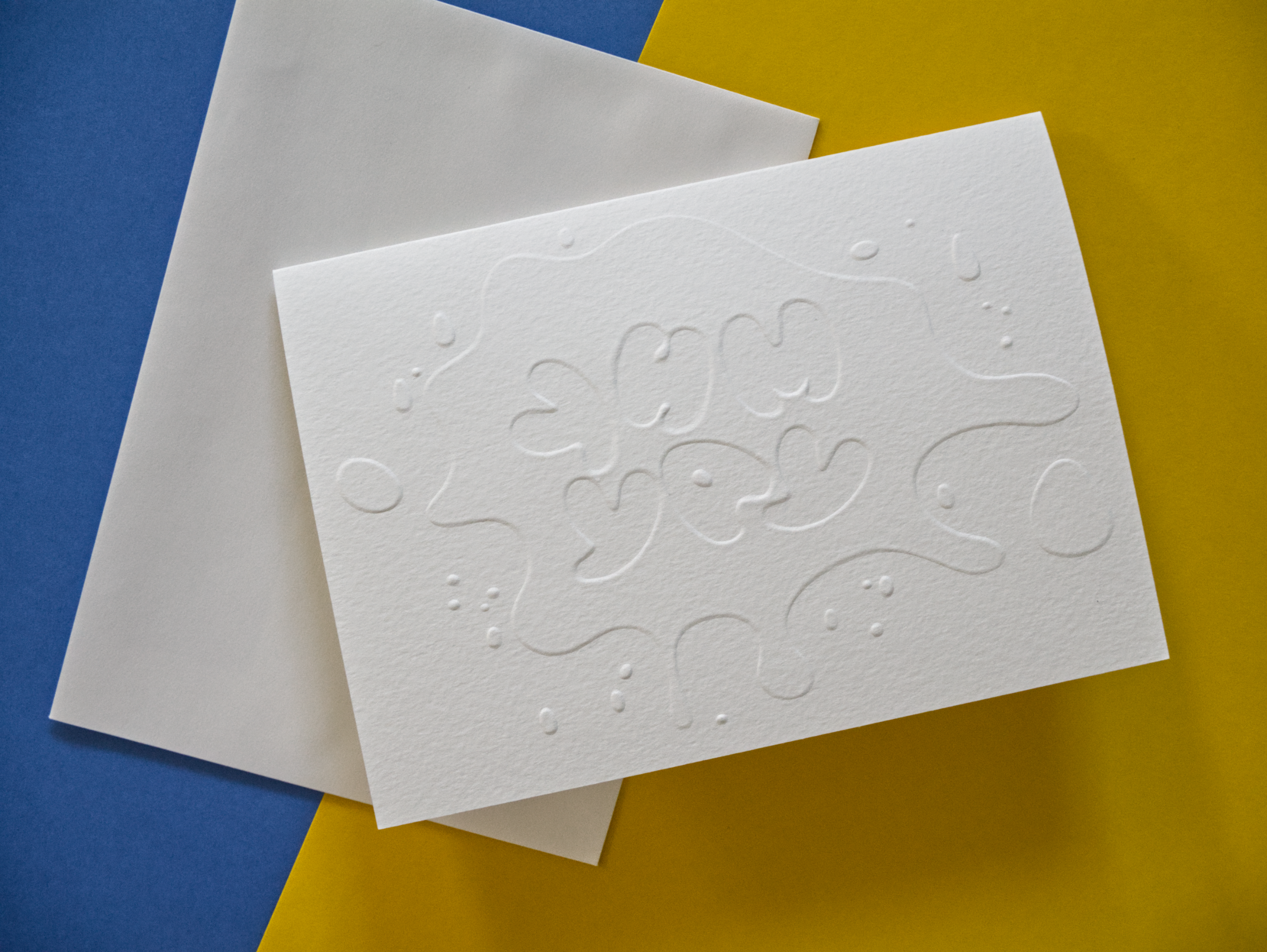 Embossed Lettering Greeting card 5x7". Handmade