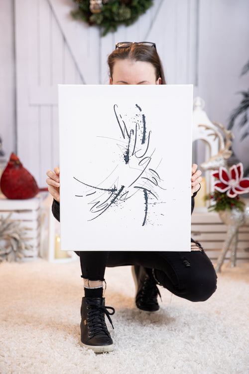 Abstract Black and White Wall Art 16x20" — Life is a game, play it