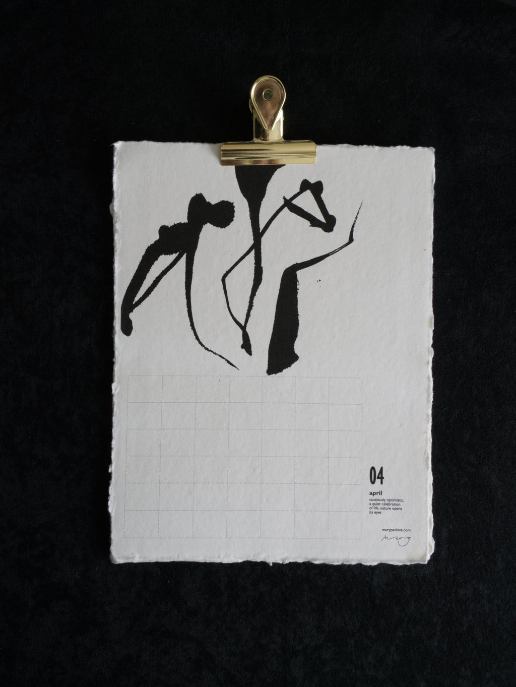 Language Grid I — Timeless Calendar (Black & White)