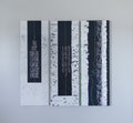 Identity: The Failure of Reading original text-based artwork in dark blue and white  by Mary Pavlova