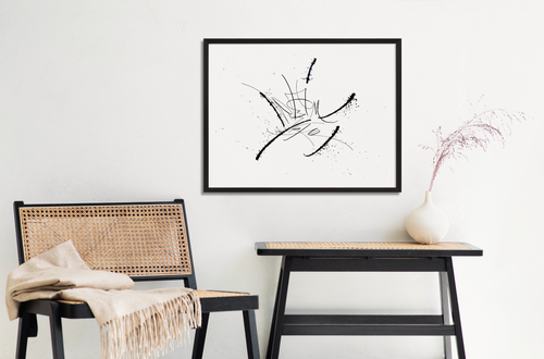 Abstract Black and White Wall Art 16x20" — No time for fancy