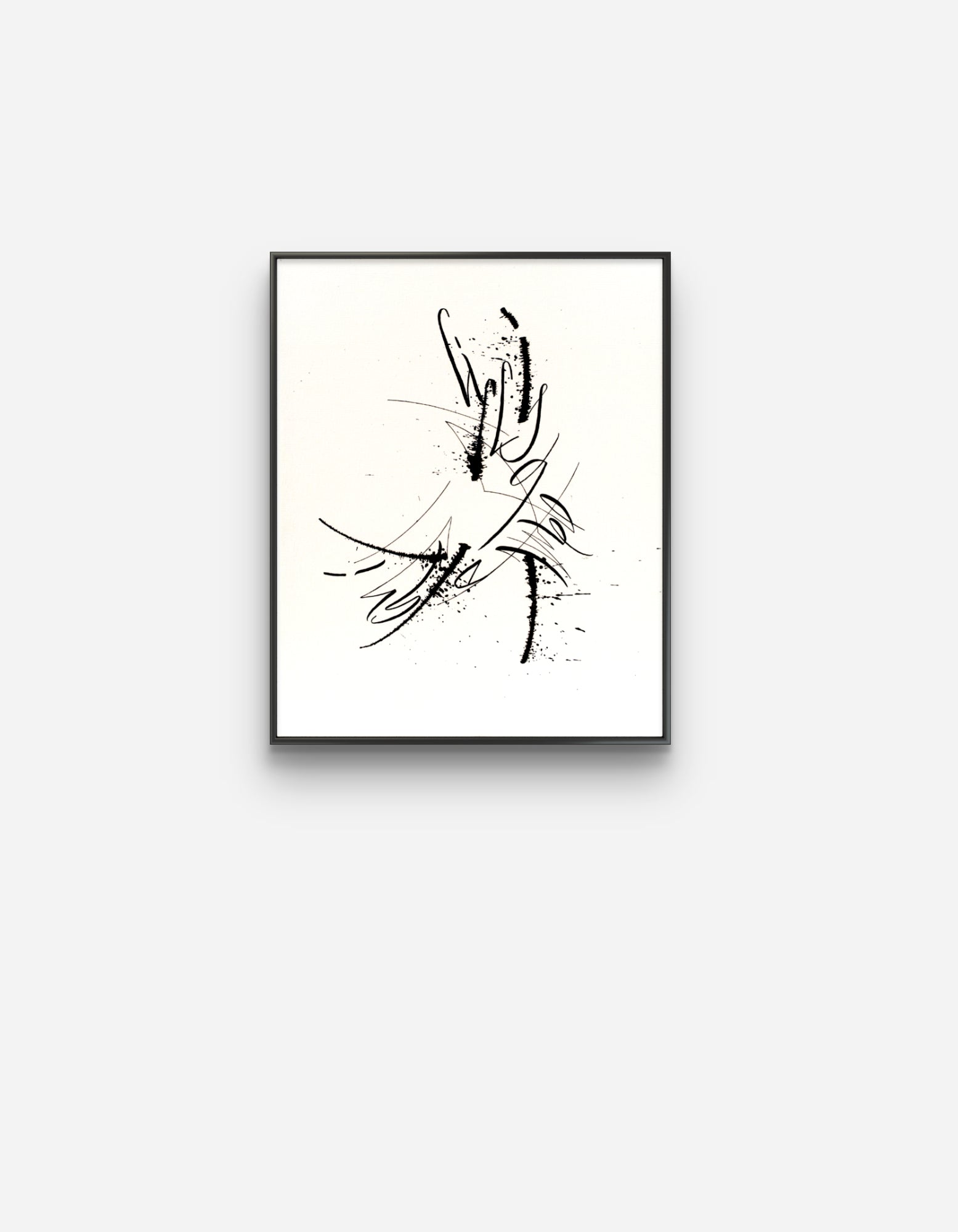 Life is a game play it original abstract calligraphy artwork by Mary Pavlova in white and black