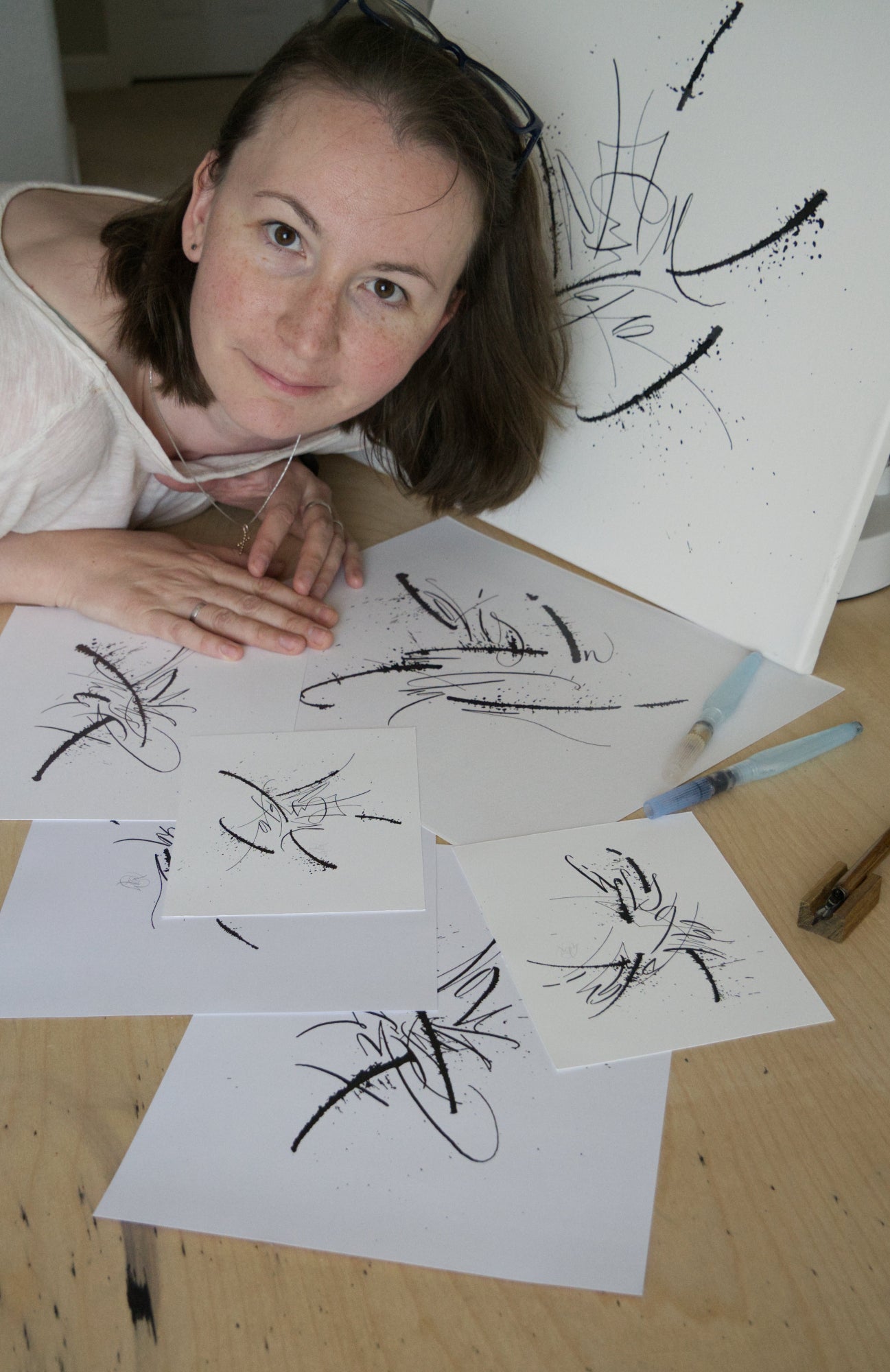 Mary Pavlova with art prints No time for Fancy collection