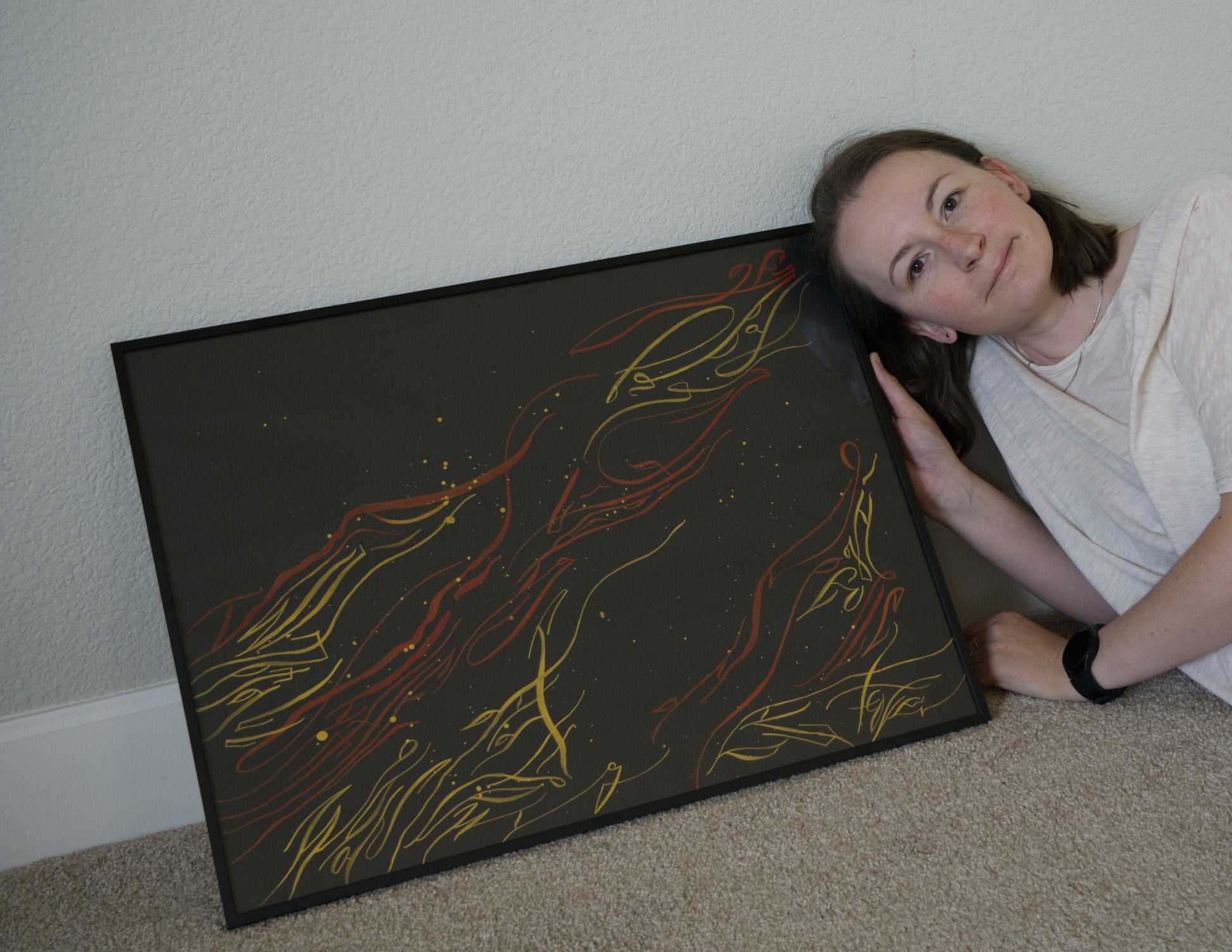 Abstract Wall Art 19x25" — Flame of frustration
