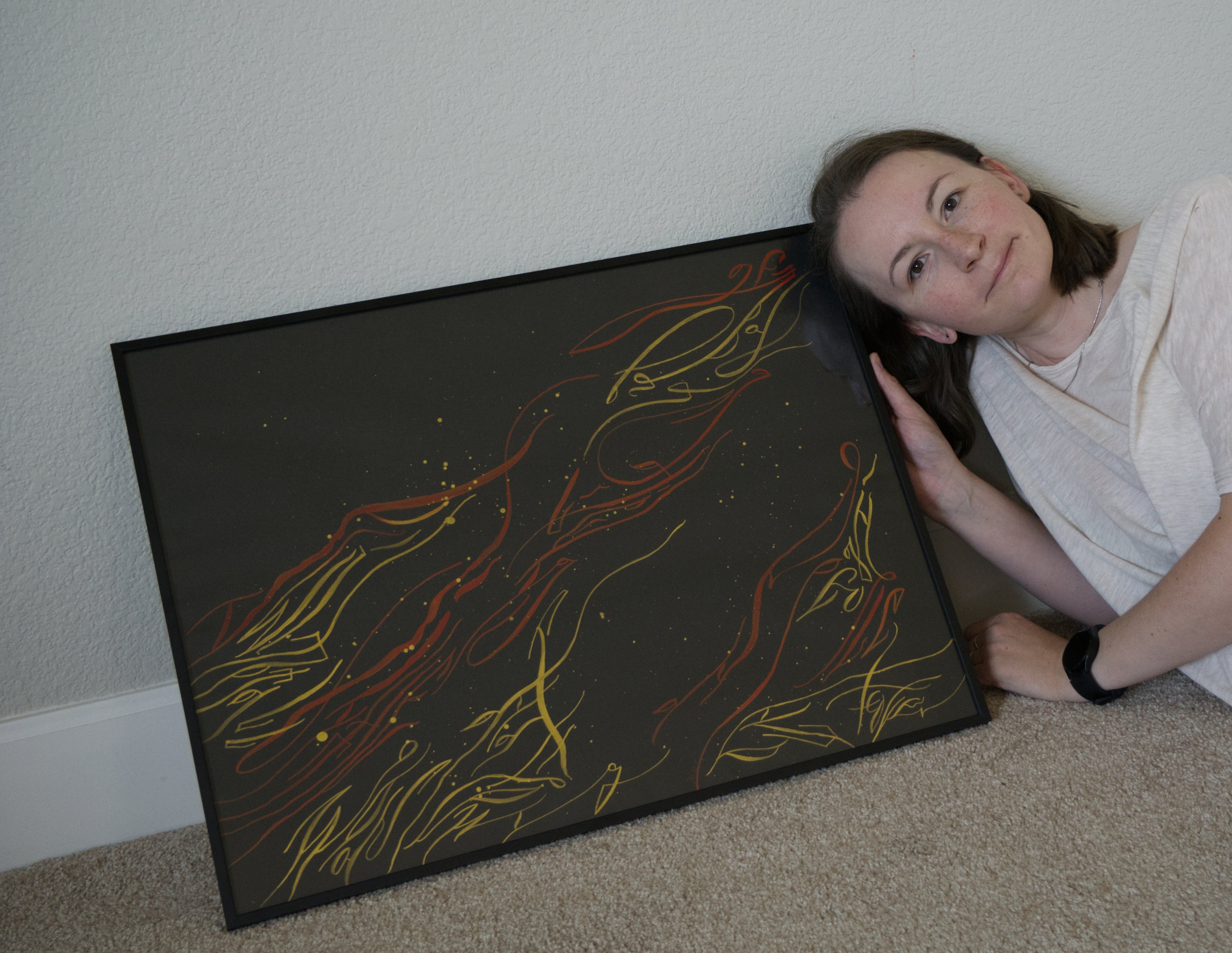 Abstract Wall Art 19x25" — Flame of frustration