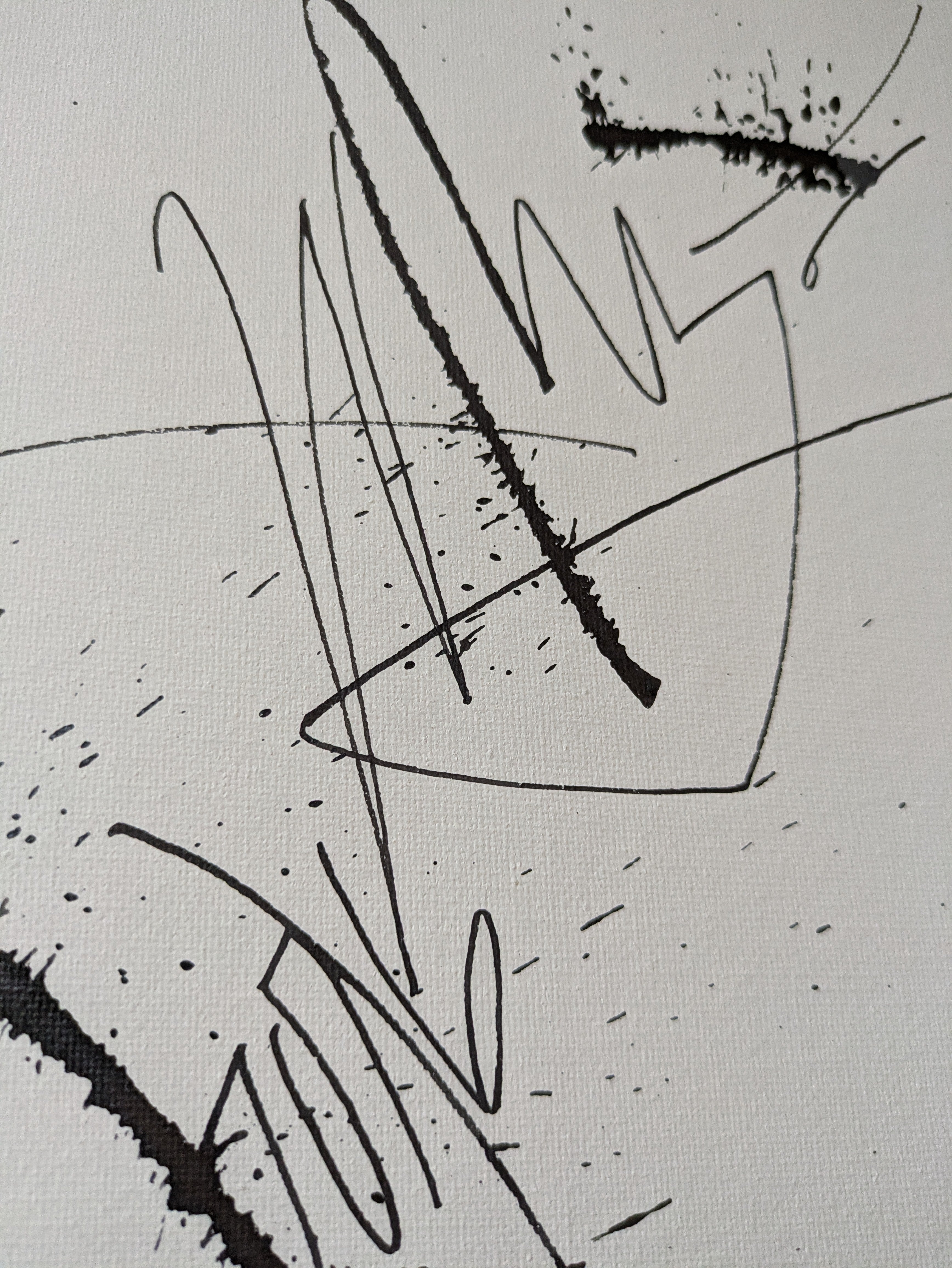Abstract Black and White Wall Art 9x12"— Life is pain
