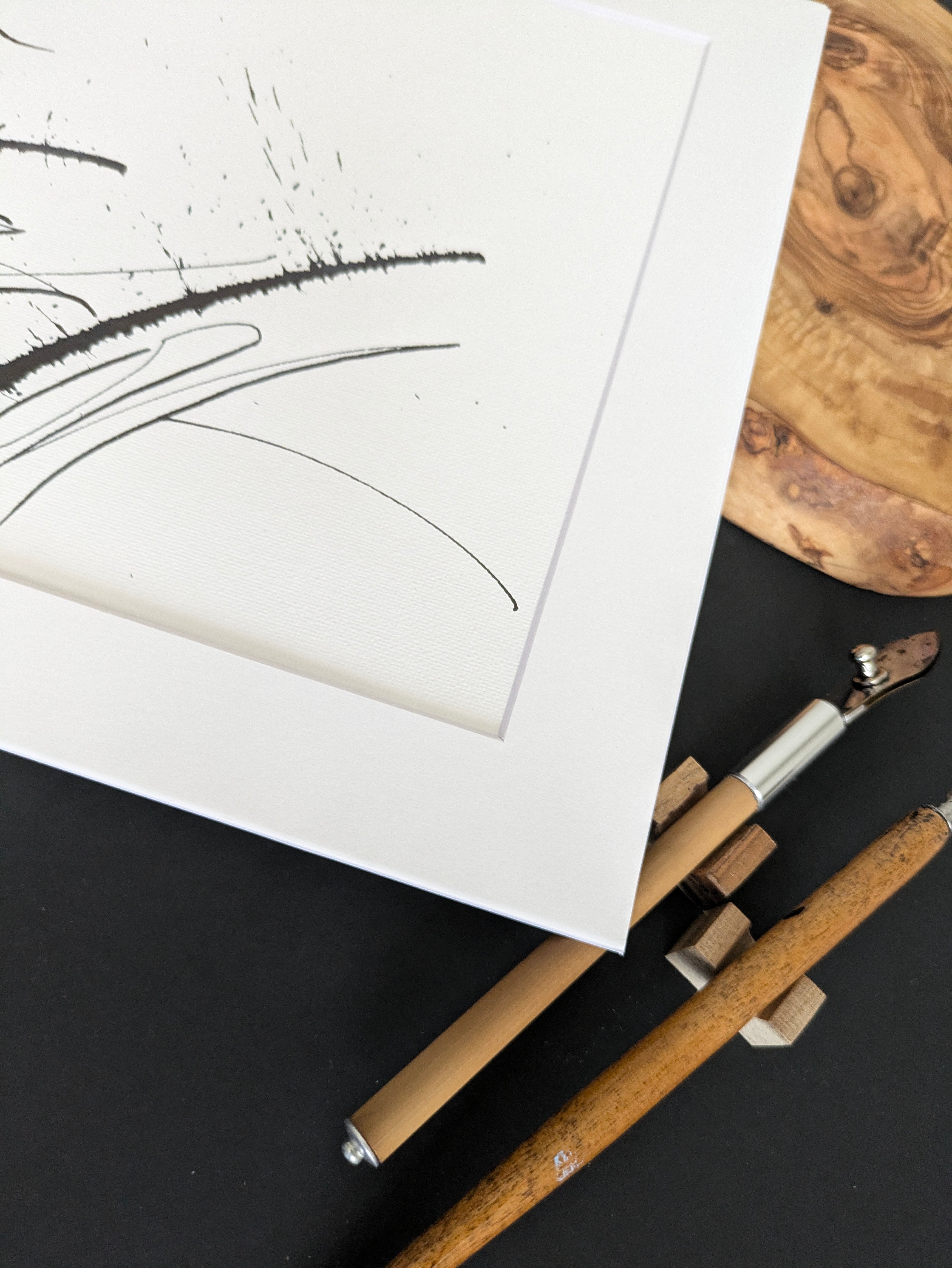 Abstract Black and White Wall Art 9x12"— For Love