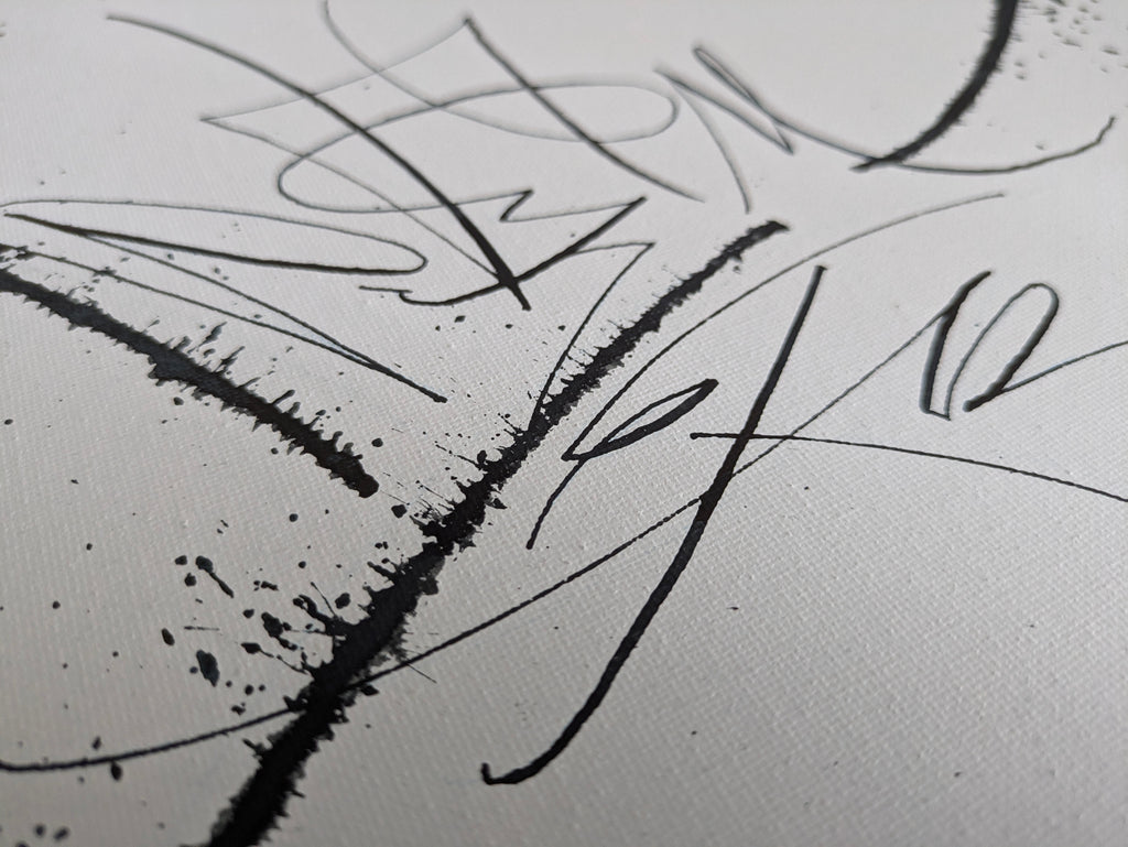 Abstract Black and White Wall Art 16x20" — No time for fancy