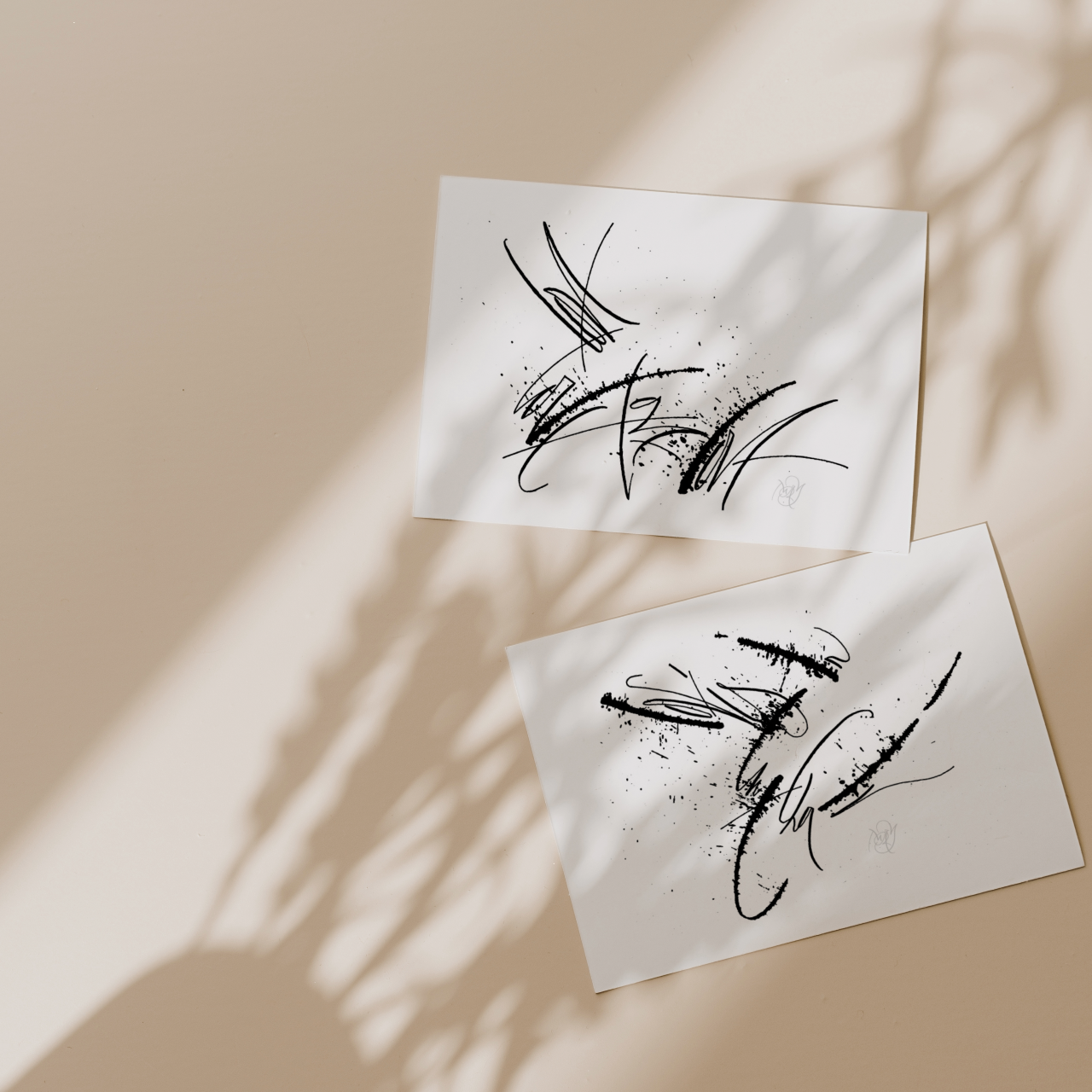 Abstract Black and White Mini Art Gift 5x7" — No time for fancy