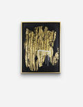 Privilege original abstract calligraphy artwork in black and gold by Mary Pavlova