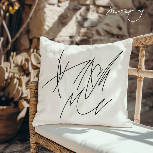 Punch me. Hand-painted Pillowcase
