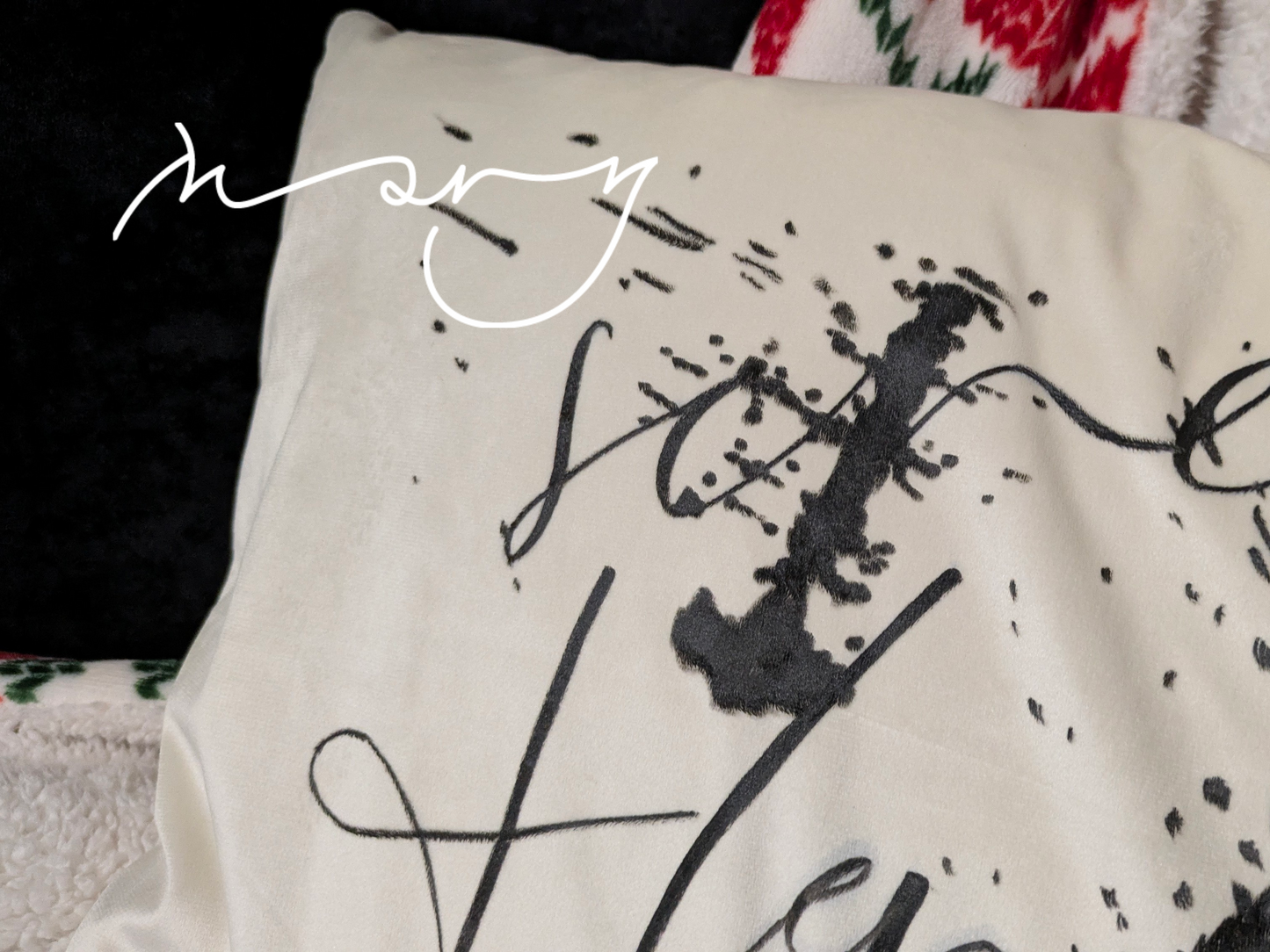 Scream Here. Hand-painted Pillowcase