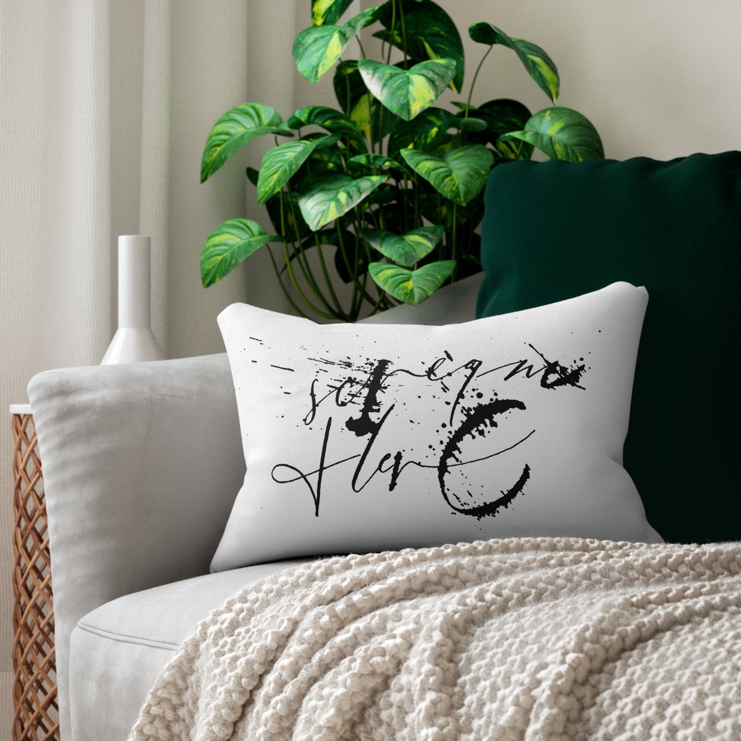 Scream Here. Hand-painted Pillowcase