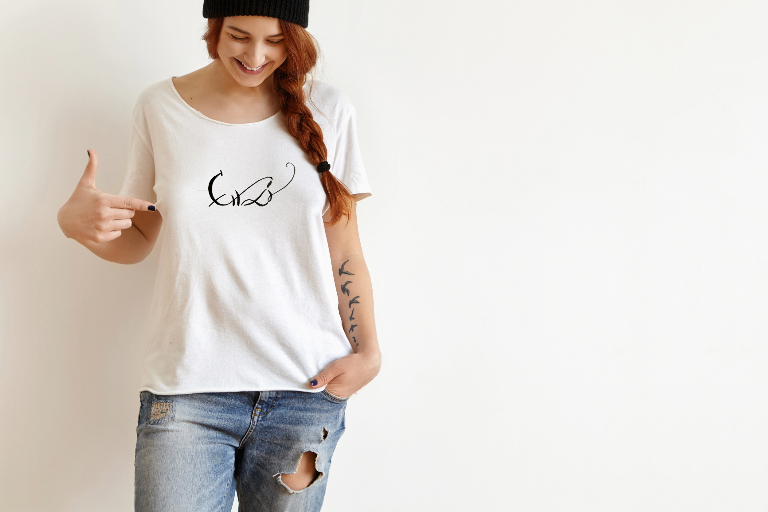 T-shirt with printed Name Sign