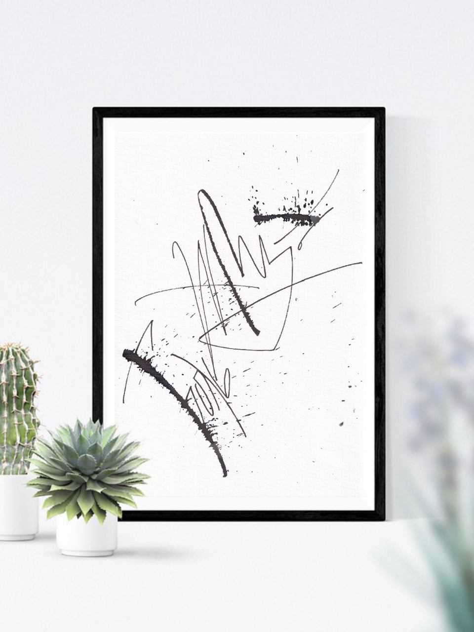 Abstract Black and White Wall Art 9x12"— Life is pain